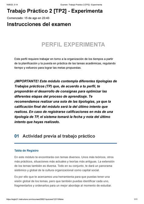 Examen Trabajo Pr Ãctico 2 TP2 Cultura Organizacional Trabajo