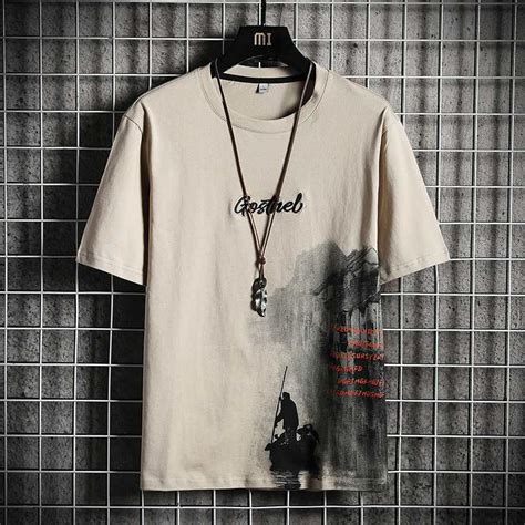 Moda Masculina De Ver O Gola Redonda Manga Curta Tie Dye Camiseta