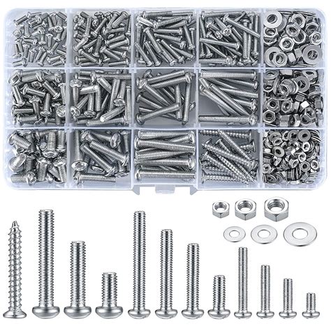 225 Pcs Screws With Nuts And Bolts And Washers Assortment Set M3 M4 M5