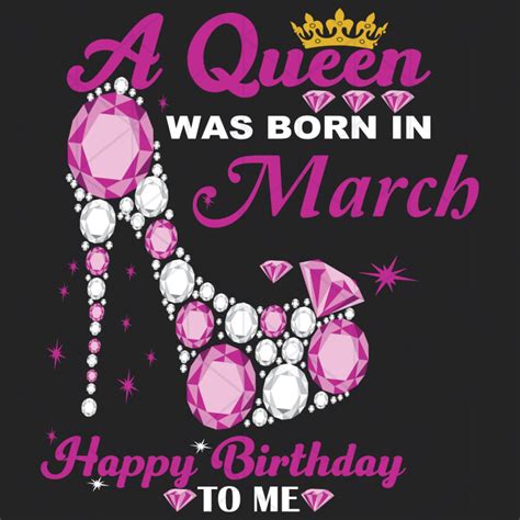 A Queen Was Born In March Svg Birthday Svg Happy Birthday To Etsy