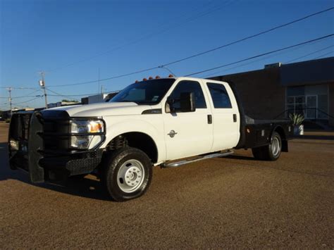 One Owner 2011 Ford F350 Xl Diesel Crew Cab Flat Bed Dually Extra Clean