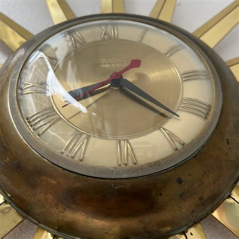 Sunburst Mid Century United Wall Clock