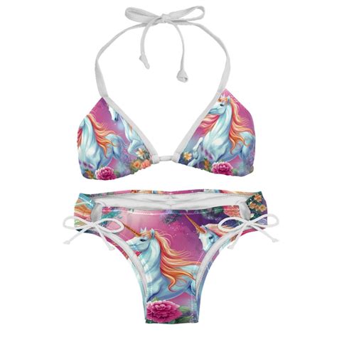 Unicorn Swimming Suit Bikini Set Bikinis Detachable Sponge Adjustable