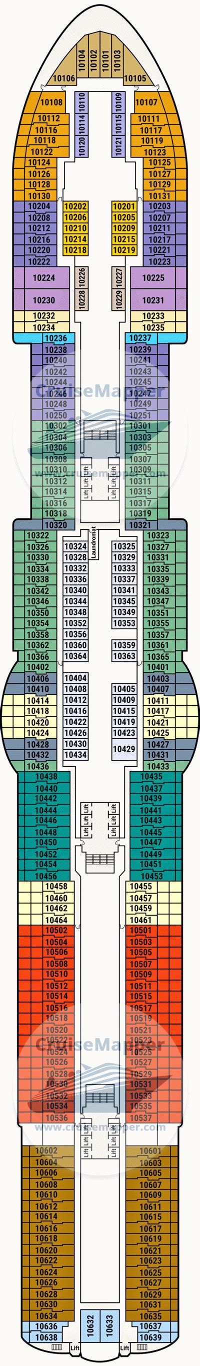 Sun Princess deck 10 plan | CruiseMapper
