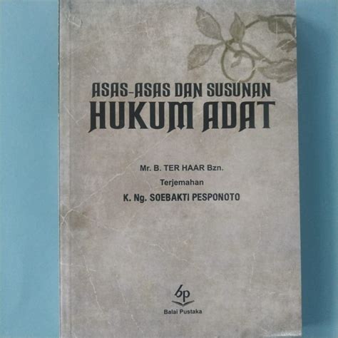 Jual Buku Original Asas Asas Susunan Hukum Adat Ter Haar Balai