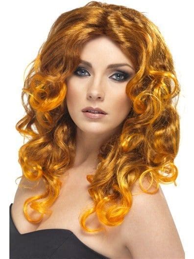 Light Auburn Long Curly Glamour Wig