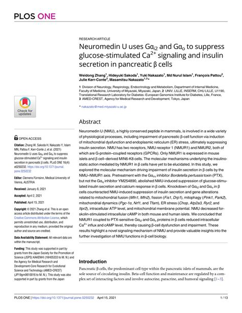 PDF Neuromedin U uses Gαi2 and Gαo to suppress glucose stimulated Ca2