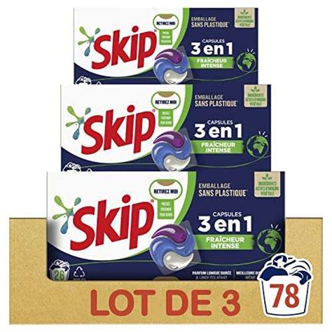 Skip 3 en 1 Fraîcheur Intense Lessive Capsules 3x26 à 20 46 chez