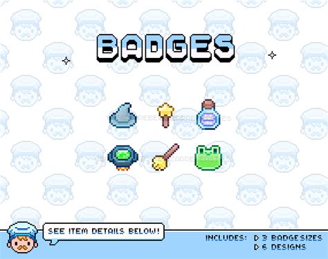 Pixel Art Twitch Sub Badges Kawaii Witch Theme Bizarre Beasties S