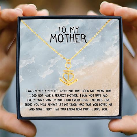 To My Mother Necklace With Message Card Gift For My Mom Etsy