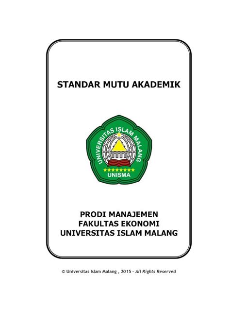 Pdf Standar Mutu Akademik Fe Unisma Ac Idfe Unisma Ac Id Doc Man