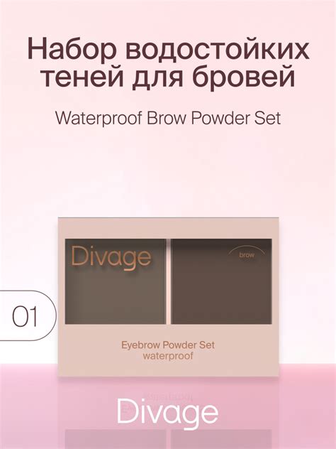 Divage Набор теней для бровей Waterproof Brow Powder Set, Тон 01 ...