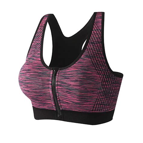 Guesslookry Sexy Lingerie Women S Zip Front Sports Bra Wireless