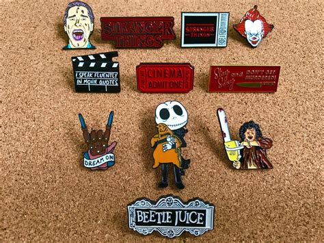 Set Of 11 Horror Movie Tv Show Enamel Pins American Psycho Etsy