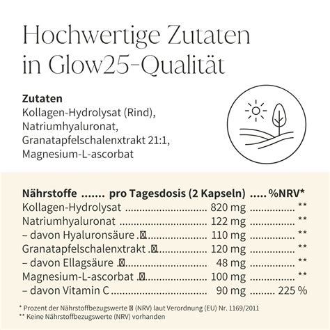 Glow25 Kollagen Kapseln mit Hyaluronsäure und Vitamin C 180 St Shop