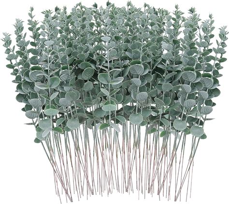 Buy Feqo Pcs Eucalyptus Stems Artificial Green Stems Eucalyptus