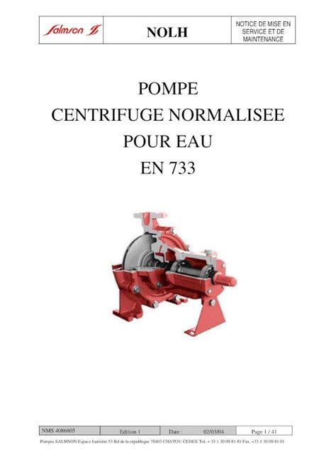 Pdf Pompe Centrifuge Normalisee Pour Eau En Pompe Centrifuge