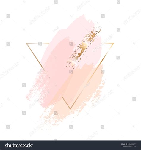 Pastel Rose Nude Brush Strokes Gold Stock Vector Royalty Free Shutterstock