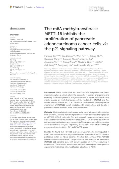 Pdf The M A Methyltransferase Mettl Inhibits The Proliferation Of