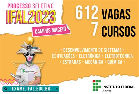 Ifal Macei Abre Vagas Para Cursos T Cnicos Integrados Instituto