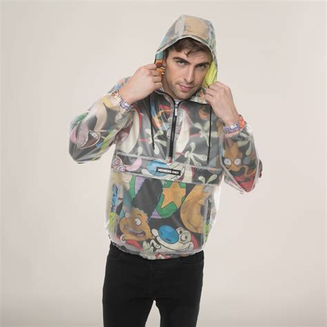 Members Only Mens Translucent Nickelodeon Collab Popover Jacket Ruumur