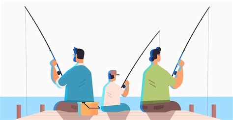 Pais do sexo masculino pescando filho pequeno família gay transgênero amor conceito de