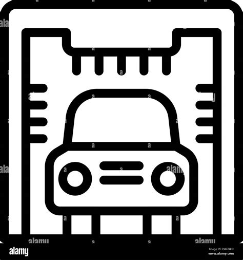 Car Service Icon Concept In Line Art Style For Vehicle Maintenance And