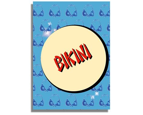 Blue Bikini Pixel Art 8 Bit Art Print 50 X 70 Cm Etsy Canada