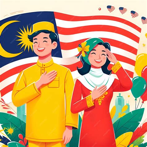 Celebrating Malaysias Independence Day Selamat Hari Merdeka Premium