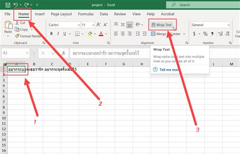 วิธีแก้ปัญหาข้อความยาวเกินความกว้างของเซลล์ใน Excel ดีครับดอทคอม