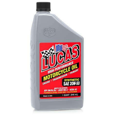 Lucas Oil W Synthetic Motorcycle Oil Quart Bottle