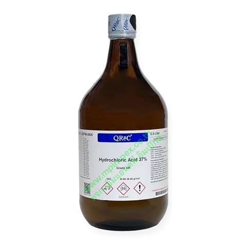 Q RëC HYDROCHLORIC ACID 37 2 5 ลตร M P IMPEX นำเขาและจำหนาย