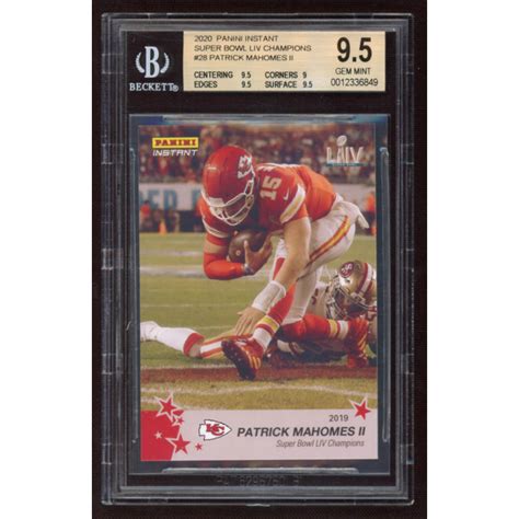 Patrick Mahomes 2020 Panini Instant Super Bowl LIV Champions #28 (BGS 9 ...