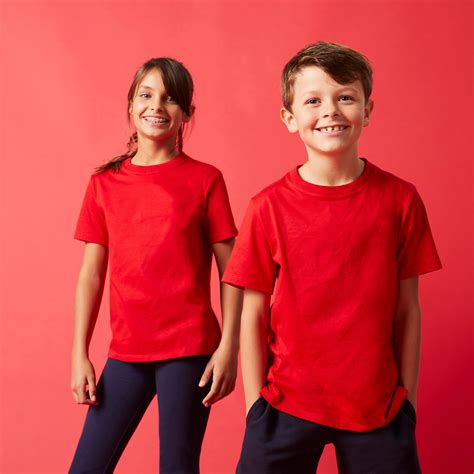 Kids' Unisex Cotton T-Shirt 500 - Red