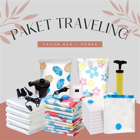 Paket Big Size Set Traveling Plastik Vacuum Bag Pcs Pompa Listrik