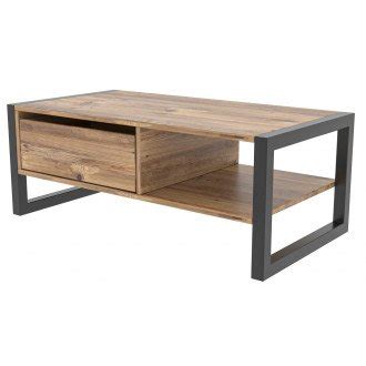 Mesa De Centro Rectangular De Metal Y Madera De Cm Con Un Acabado