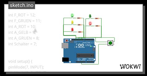 Ampelschaltung Wokwi ESP32 STM32 Arduino Simulator