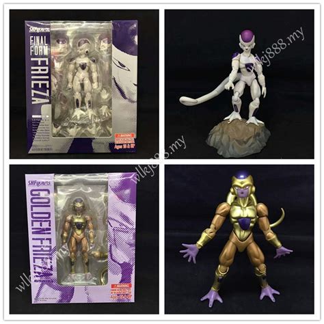 Dragon Ball Shf Frieza Gold Anime Action Figure Model Dolls Shopee