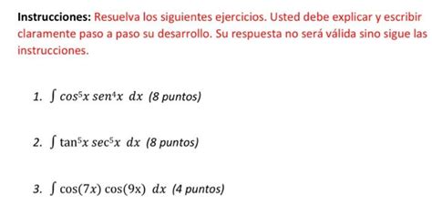 Solved Instrucciones Resuelva Los Siguientes Ejercicios Chegg