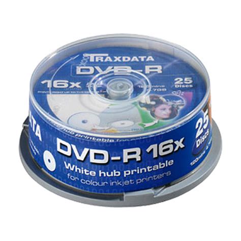 DVD R TRAXDATA 4 7GB 16X CAKE 25 Kom Full Printable White Genelec