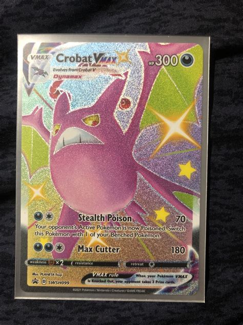 Crobat Vmax SHINY SWSH099 NM Full Art Promo Rare Pokemon Card Values