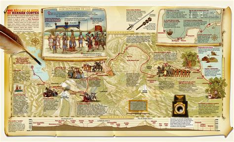 El Baúl de la Historia Universal INFOGRAFÍA LA RUTA DE HERNÁN CORTÉS