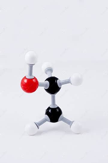 De Structuur Van De Molecule Van De Ethylalcohol C2h6o Stock Foto