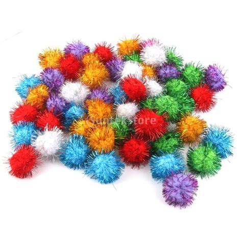 70pcs 35cm Glitzy Tinsel Sprayed Pompoms Balls Cat Toys In Cat Toys From Home And Garden On