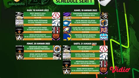 Jadwal Dan Live Streaming Ibl Tokopedia Di Vidio Januari