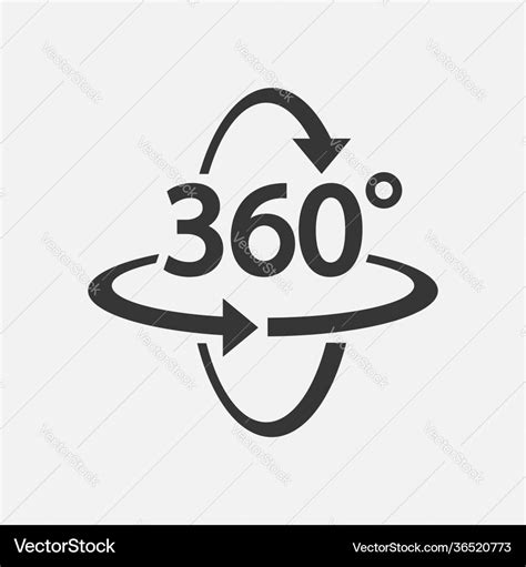 360 Degree Angle 360 Vector Icon Round Cycle Arrow Sign, 41% OFF