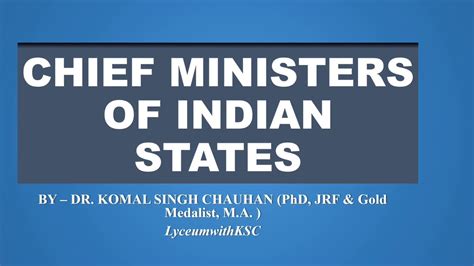 Chief Ministers List Ii As Of 2023 Ii Lyceumwithksc Youtube