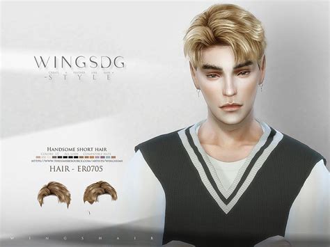 Wingssims Handsome Short Hair Er0705 Sims 4 Hair Male Sims Hair