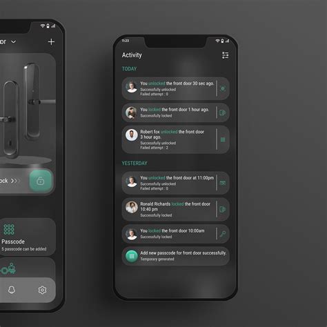smart door lock mobile app design  codeflash infotech llp  dribbble