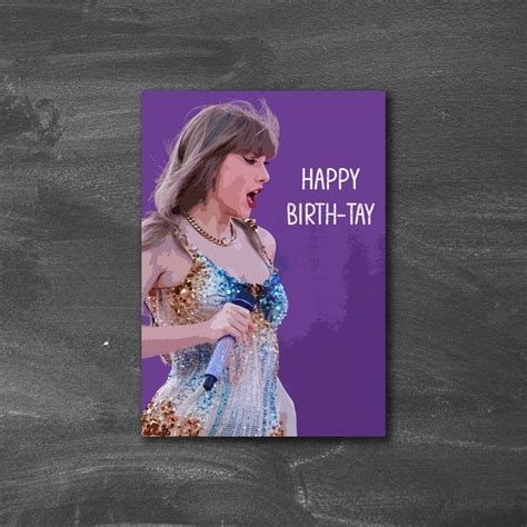 Taylor Swift Birthday Card Happy Birth Tay Etsy